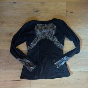 Bobbe Active Black Floral Long Sleeve Top